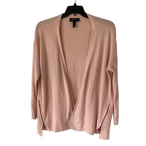 Lane Bryant Womens Cardigan Sweater Peach Long Sleeve Open Front Ribbed Sz 14/16